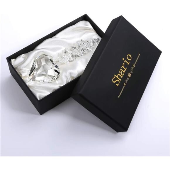 45mm Clear Glass Heart Crystal Ball Prism Pendant, Suncatcher - Picture 4 of 6